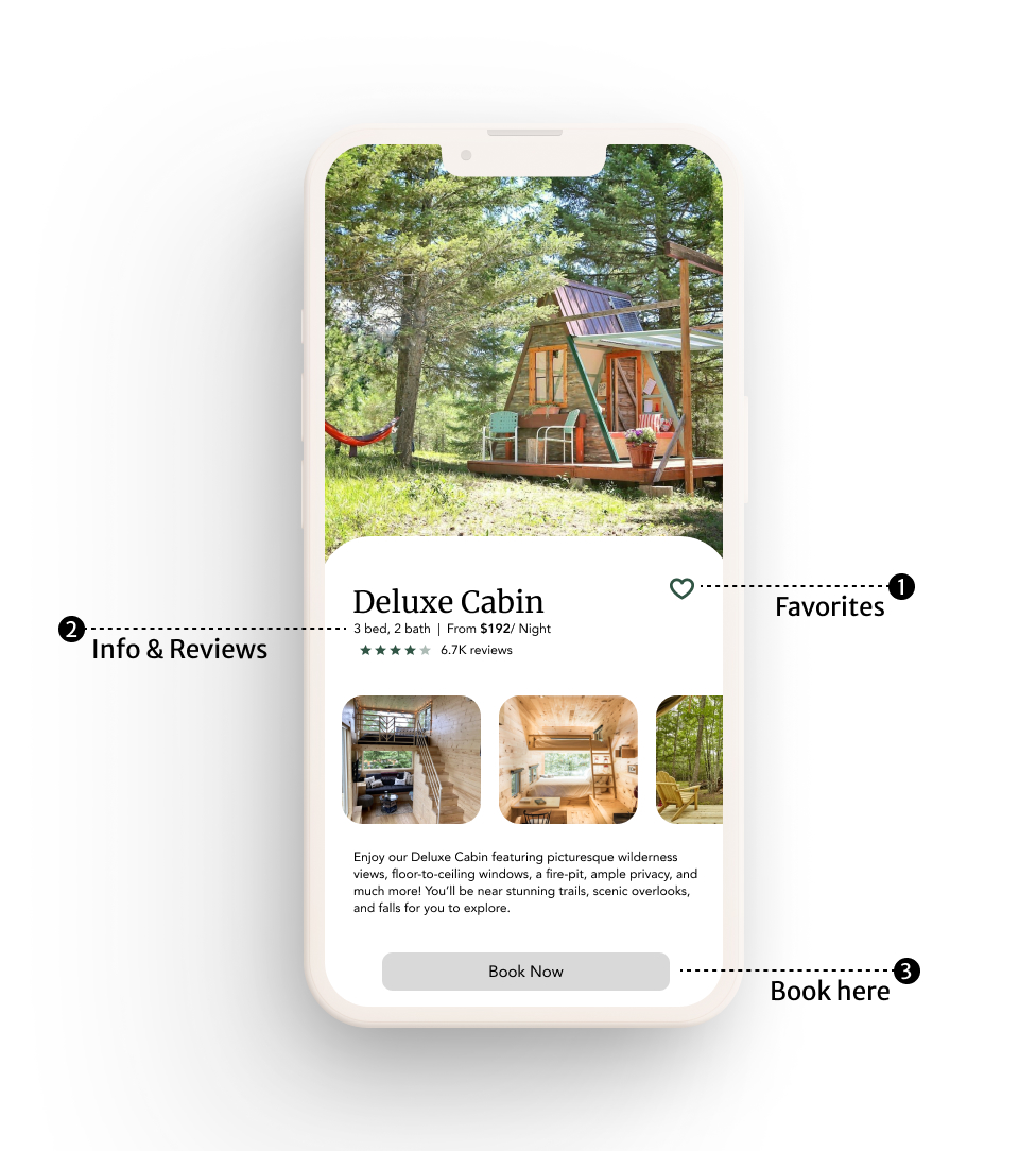 Cabin Selection Wireframe